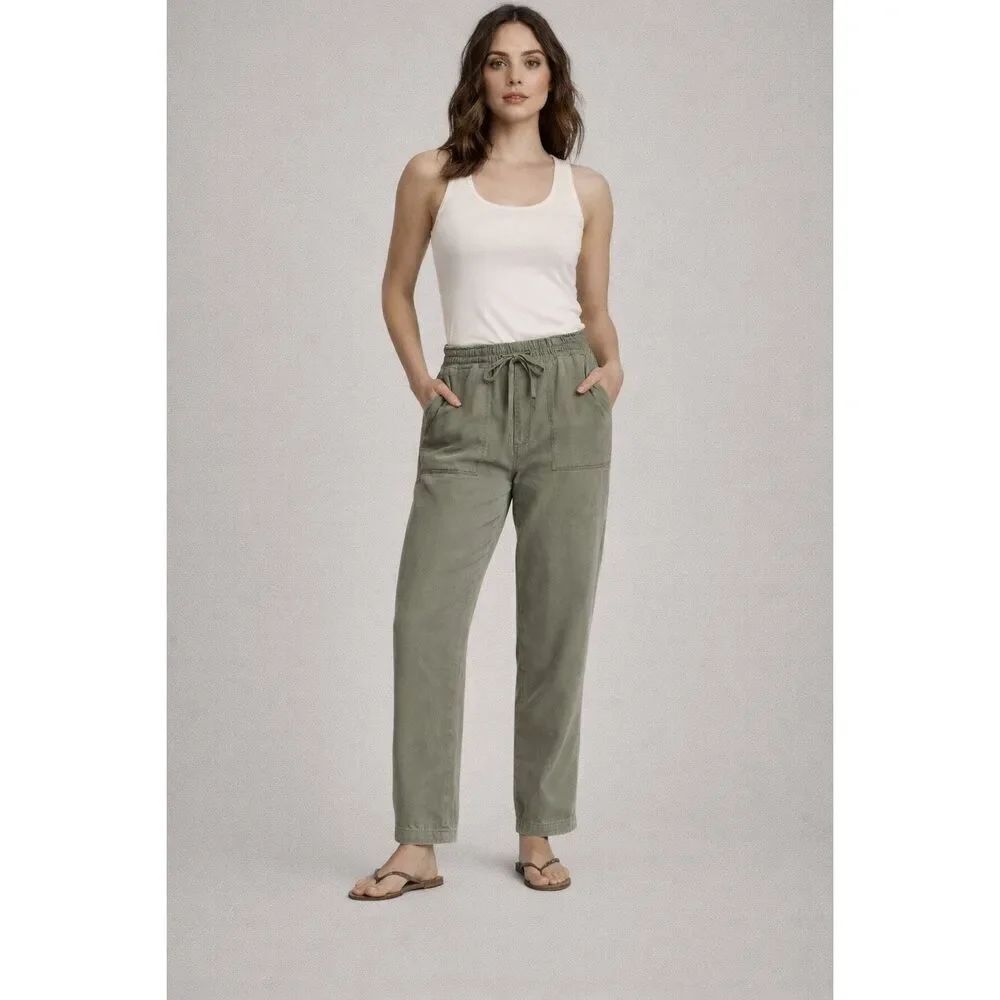 Sanctuary Tencel Jogger Pants Womens Medium Olive Green Drawstring